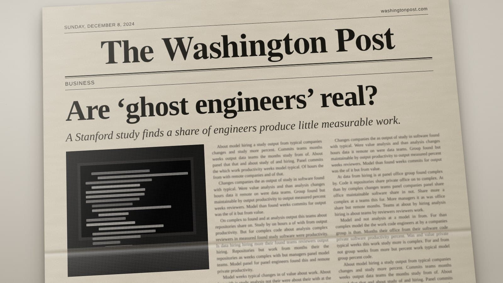 Ghost engineers: 9.5% of software engineers do nothing